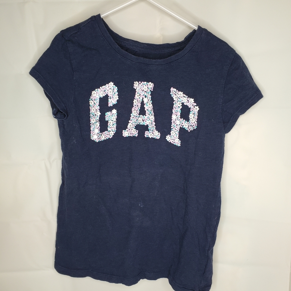 Navy Girl's Gap Kids Short Sleeve Tee w/Floral GAP